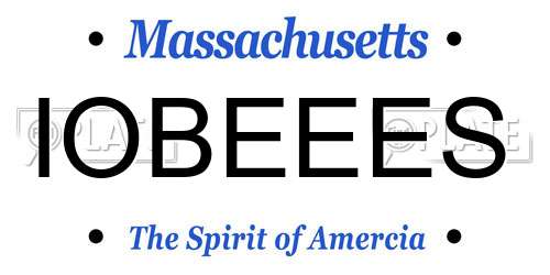 IOBEEES Massachusetts License Plate
