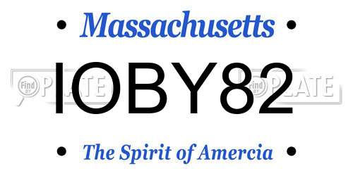 IOBY82 Massachusetts License Plate