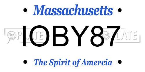 IOBY87 Massachusetts License Plate
