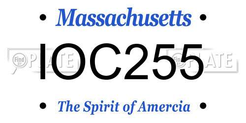 IOC255 Massachusetts License Plate