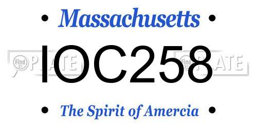 IOC258 Massachusetts License Plate