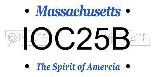 IOC25B Massachusetts License Plate