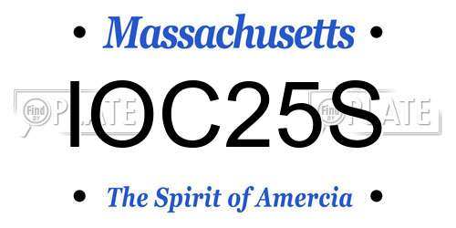 IOC25S Massachusetts License Plate