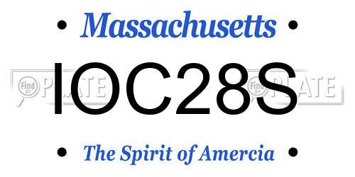 IOC28S Massachusetts License Plate