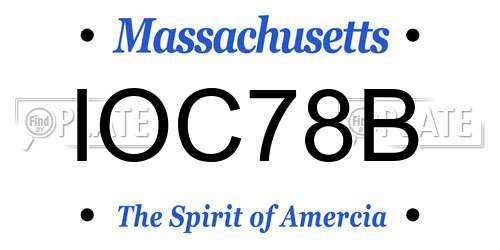 IOC78B Massachusetts License Plate