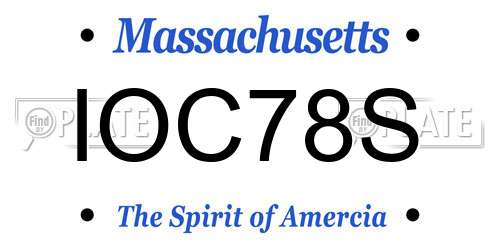 IOC78S Massachusetts License Plate