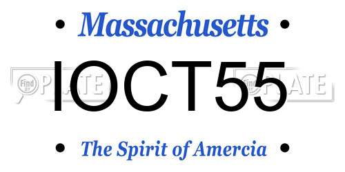 IOCT55 Massachusetts License Plate