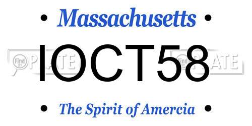 IOCT58 Massachusetts License Plate