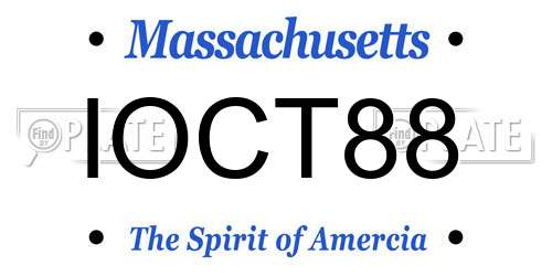 IOCT88 Massachusetts License Plate