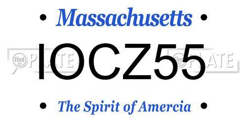 IOCZ55 Massachusetts License Plate