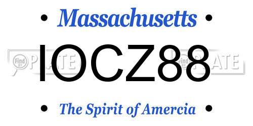 IOCZ88 Massachusetts License Plate