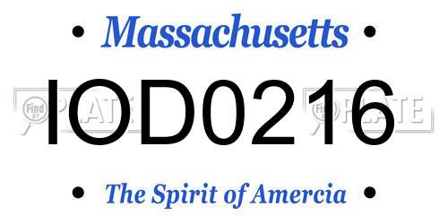 IOD0216 Massachusetts License Plate