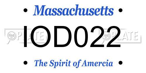 IOD022 Massachusetts License Plate