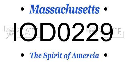 IOD0229 Massachusetts License Plate