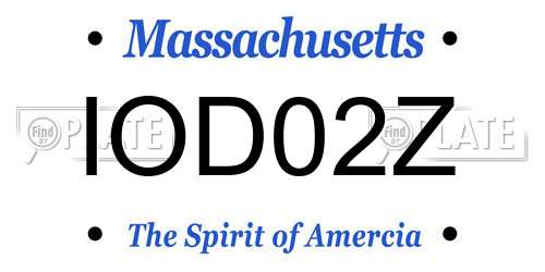 IOD02Z Massachusetts License Plate