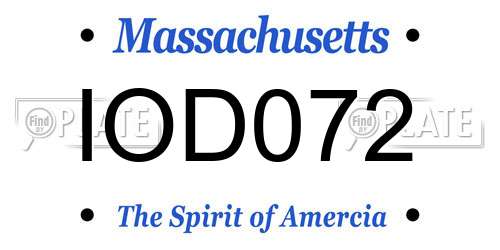 IOD072 Massachusetts License Plate