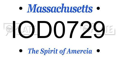 IOD0729 Massachusetts License Plate