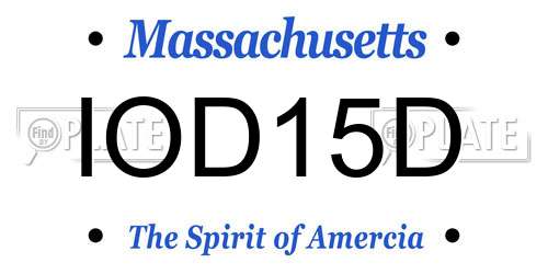 IOD15D Massachusetts License Plate