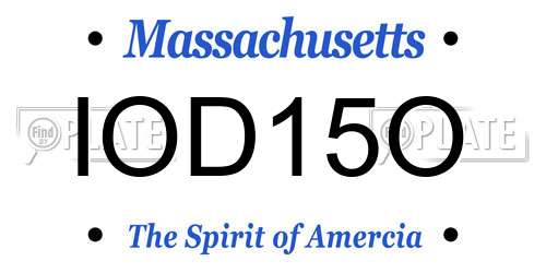 IOD15O Massachusetts License Plate