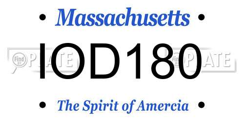 IOD180 Massachusetts License Plate