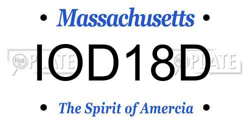 IOD18D Massachusetts License Plate
