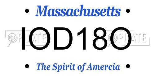 IOD18O Massachusetts License Plate