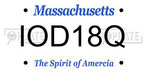 IOD18Q Massachusetts License Plate