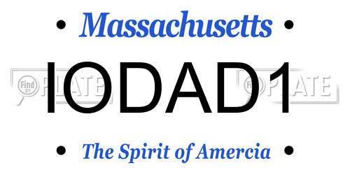 IODAD1 Massachusetts License Plate