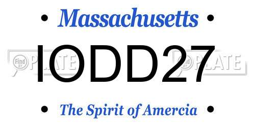 IODD27 Massachusetts License Plate