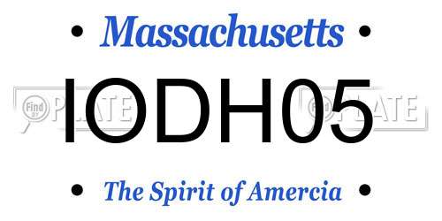 IODH05 Massachusetts License Plate
