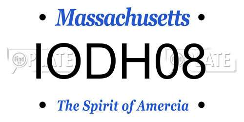 IODH08 Massachusetts License Plate