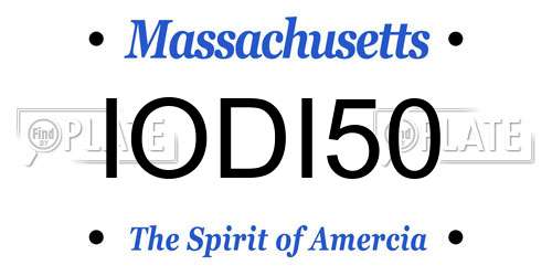 IODI50 Massachusetts License Plate