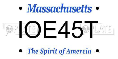 IOE45T Massachusetts License Plate