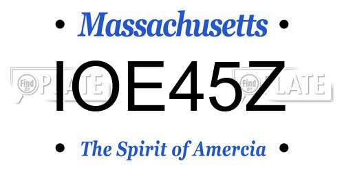 IOE45Z Massachusetts License Plate