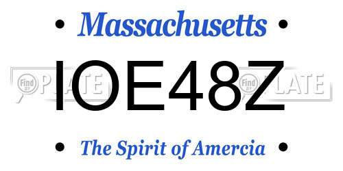 IOE48Z Massachusetts License Plate