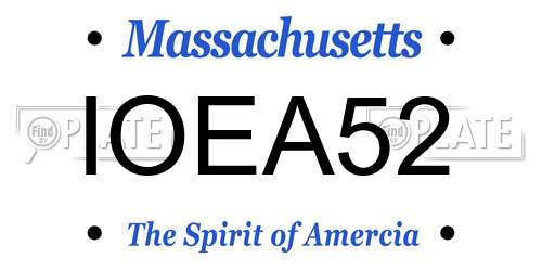 IOEA52 Massachusetts License Plate