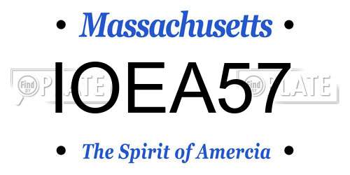 IOEA57 Massachusetts License Plate