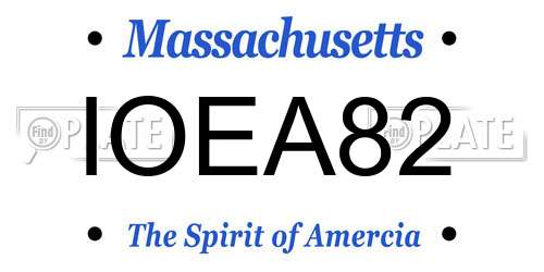 IOEA82 Massachusetts License Plate