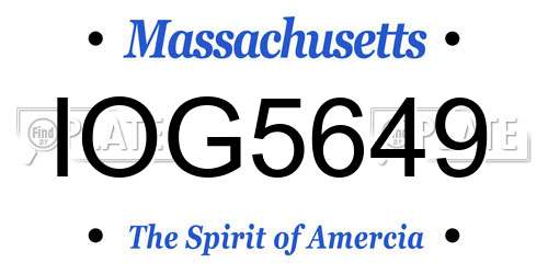 IOG5649 Massachusetts License Plate