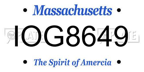 IOG8649 Massachusetts License Plate