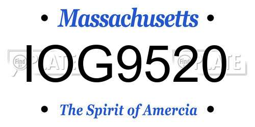 IOG9520 Massachusetts License Plate