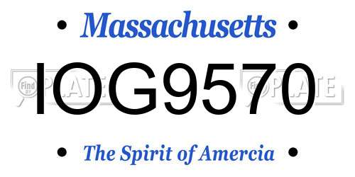 IOG9570 Massachusetts License Plate