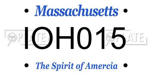IOH015 Massachusetts License Plate