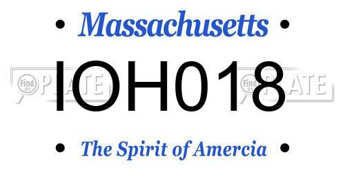 IOH018 Massachusetts License Plate