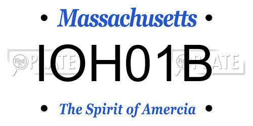 IOH01B Massachusetts License Plate