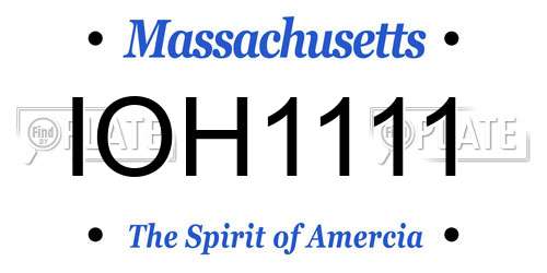 IOH1111 Massachusetts License Plate