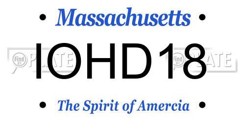 IOHD18 Massachusetts License Plate