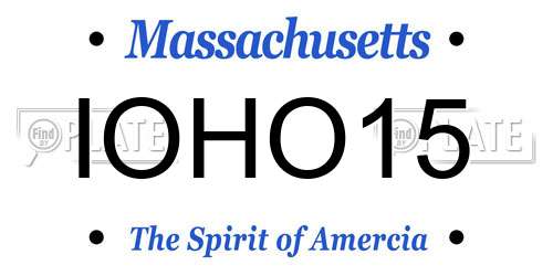 IOHO15 Massachusetts License Plate