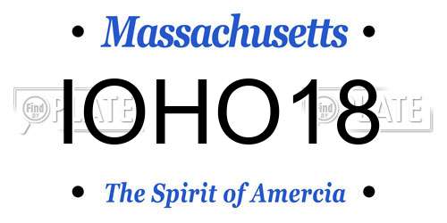 IOHO18 Massachusetts License Plate
