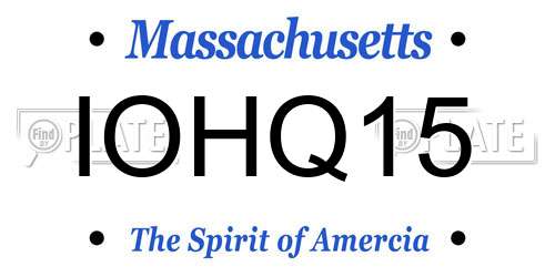 IOHQ15 Massachusetts License Plate
